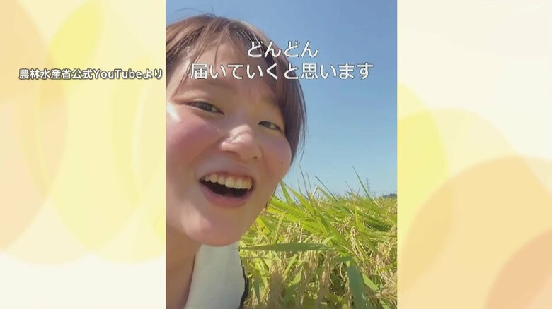 農水省が公開した新米収穫を伝える動画（11）