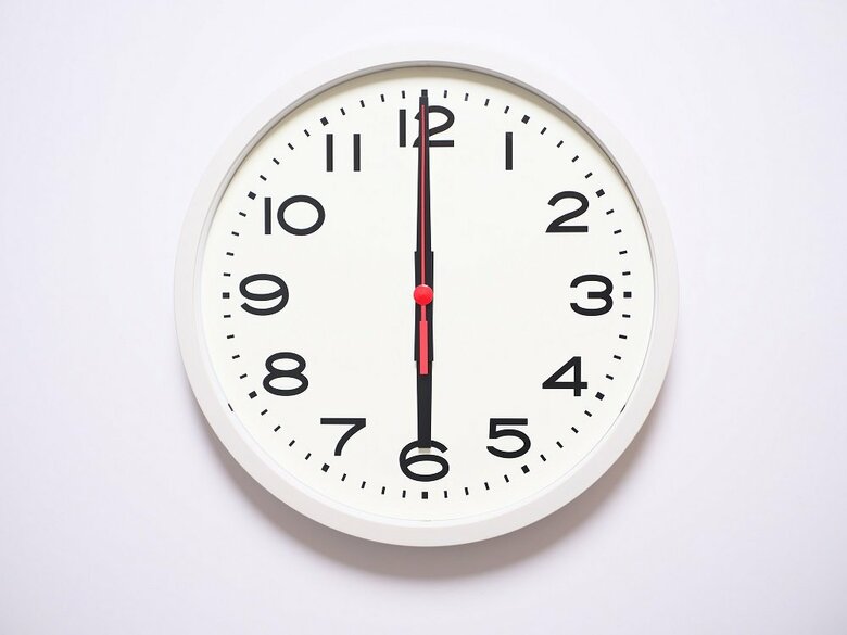 時計でいう6番（6時）が背後、12番（12時）が正面