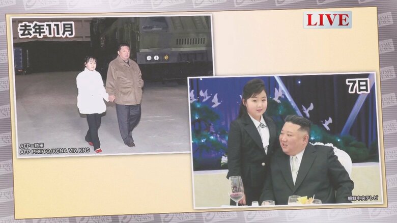 金正恩総書記と長女　9〜10歳とされる