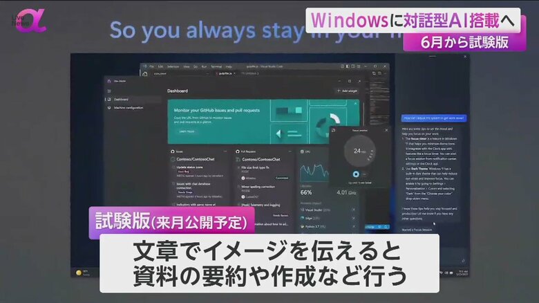 Windows11では、チャットAIにイメージを伝えると資料の要約をしてくれる