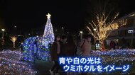 駅前が「青と白」の輝く世界に 女川町の冬の風物詩イルミネーションが点灯<宮城県>