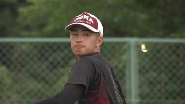 相馬高校のエース・寳佑真投手 学校での練習の様子