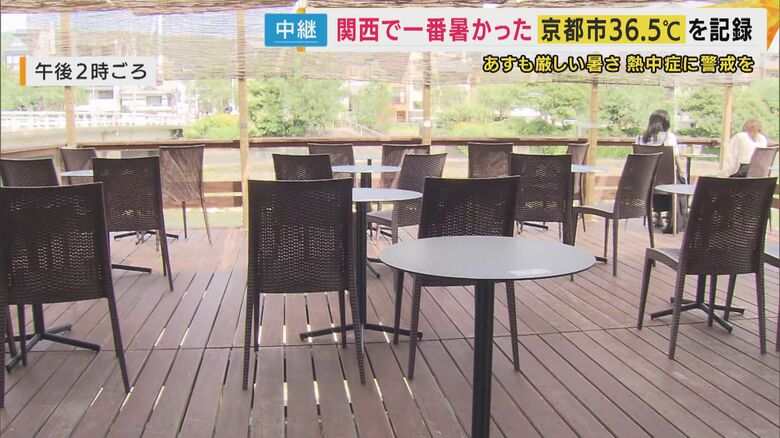 35度以上になると“納涼床”利用する人なし