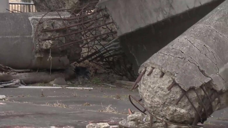 劣化が進む大川小学校