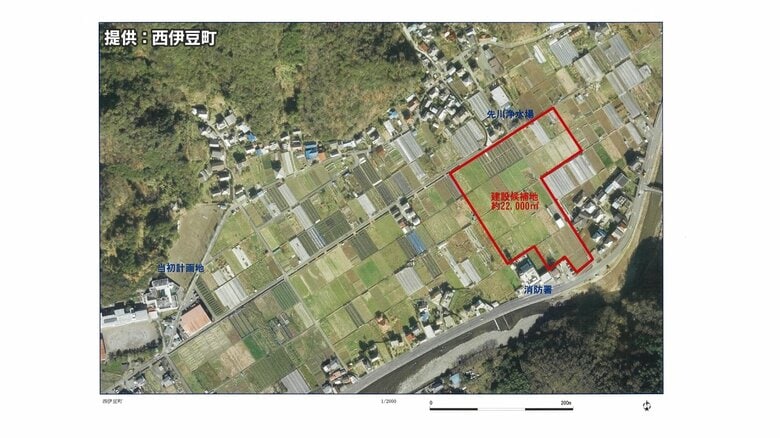 小中一貫校とこども園の建設が予定されていた先川地区