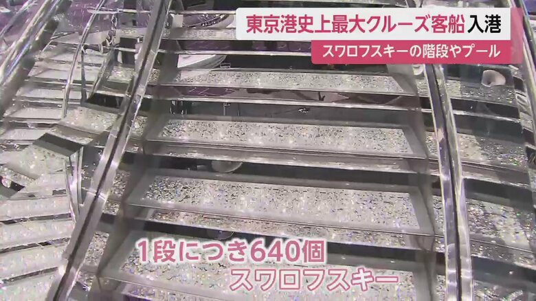 1段につき640個のスワロフスキーが使われた階段