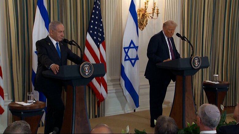 ネタニヤフ首相とトランプ大統領（9月29日）
