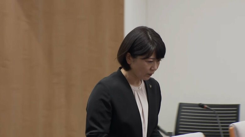 市議会での小川晶・前橋市長（10月2日午前）