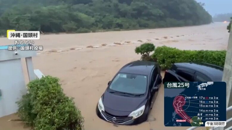 記録的大雨の様子（沖縄・国頭村）