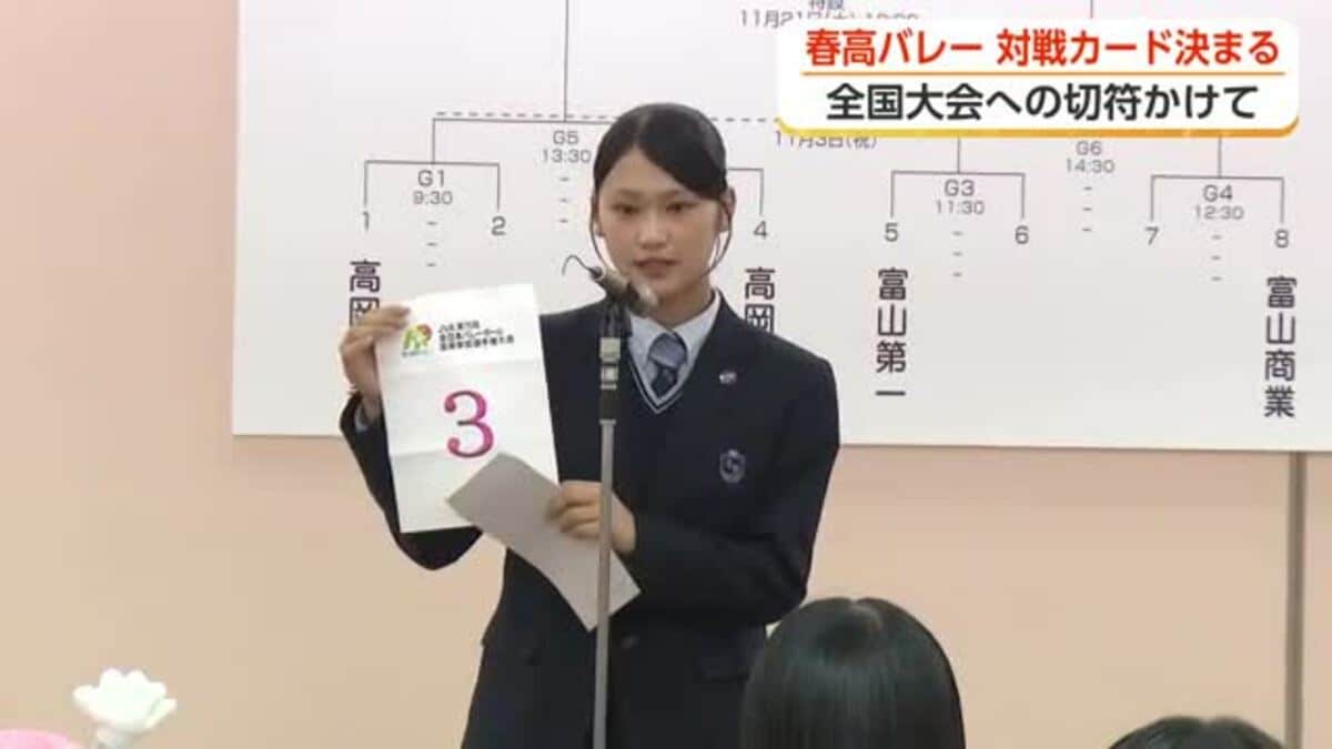 春の高校バレー富山県大会 ベスト8の組み合わせ抽選会 準々決勝と準決勝は来月3日、決勝は来月21日