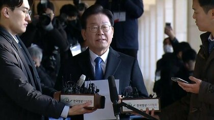 韓国・最大野党代表が検察に出頭　都市開発を巡る疑惑で取り調べ
