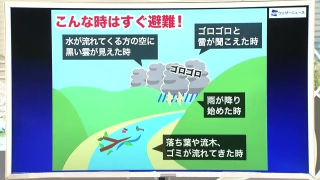 川・海・山など自然の中で活動する際は、最新の天気予報・情報を確認してから出かけたい