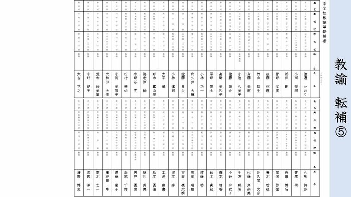 《転任》中学校・教諭(5)西白河・東白川・北会津