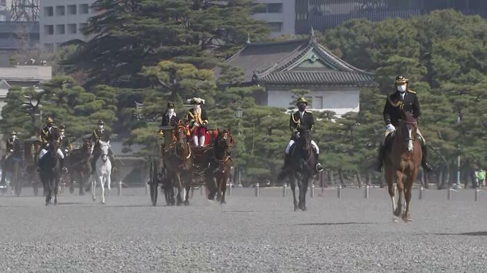 3月8日 3年ぶりに再開した馬車列(皇居前)