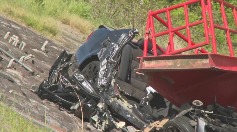 事故車両（2025年4月、飯田市）