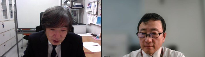 東京大学　日比谷紀之教授（左）