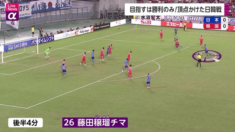 逆サイドで手を挙げた相馬にが藤田が見事なクロスを上げる