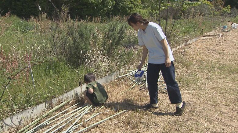 自宅前の畑が要くんのフィールド
