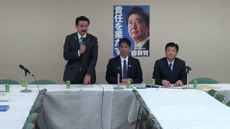 緊急総会に出席する佐藤外務副大臣ら