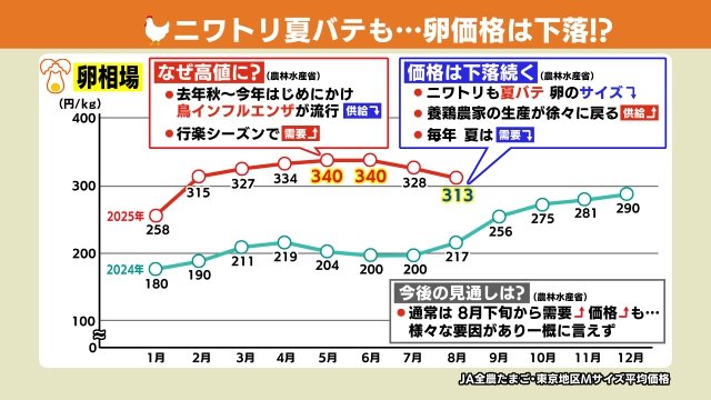 先行きが見通せない鶏卵価格