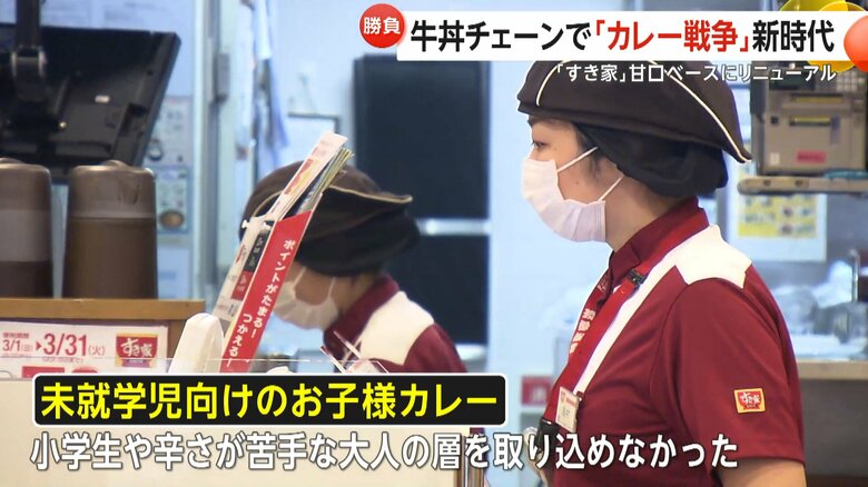 これまで小学生未満を対象に甘口のお子様カレーを提供していたすき家