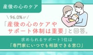【産後の心のケア】96.0%が「産後の心のケアやサポート体制は重要」と回答。求められるサポート1位は「専門家にいつでも相談できる窓口」