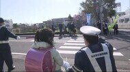 宮城県警 通学路で声がけ運動 新学期に合わせて 子供の交通事故を未然に防ぐ