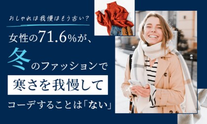 【おしゃれは我慢はもう古い?】女性の71.6%が、冬のファッションで寒さを我慢してコーデすることは「ない」