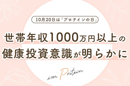 10月20日「プロテインの日」調査:世帯年収1000万円以上の健康投資意識が明らかに