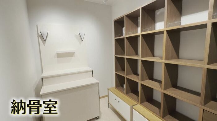 飼い主の細やかな配慮をと設けられた納骨室