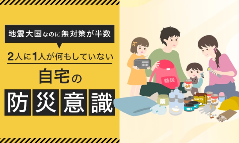 地震大国なのに無対策が半数。2人に1人が何もしていない自宅の防災意識