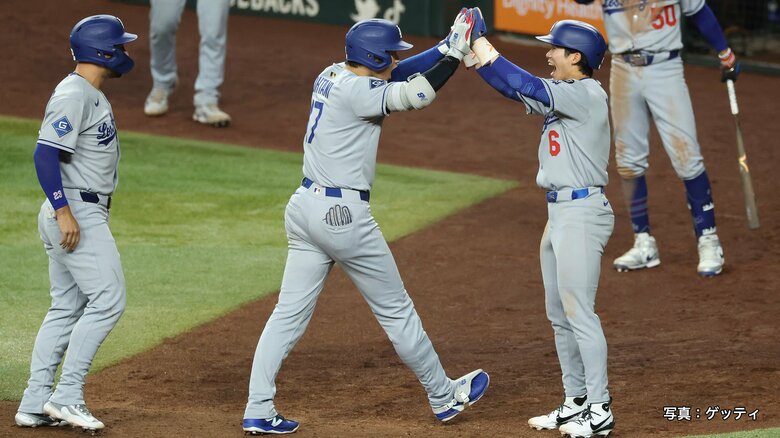 大谷翔平が今季第12号となる大逆転のスリーランホームラン！激しい乱打戦を制す…ホームランランキングでも1位に浮上　佐々木朗希は5失点で途中降板｜FNNプライムオンライン