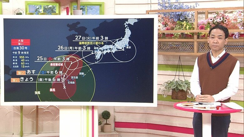 【天達気象予報士解説】 “大型で強い”台風30号✕秋雨前線で週末雨や風はどうなる?本州は警報級大雨のおそれ|FNNプライムオンライン
