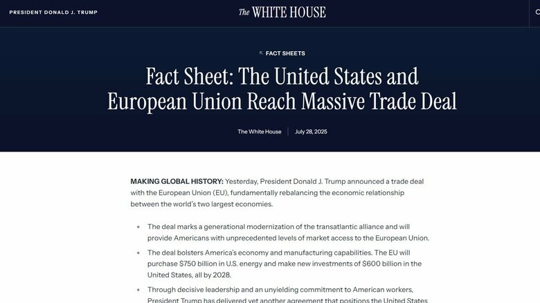 アメリカとEUの相互関税に関するファクトシート