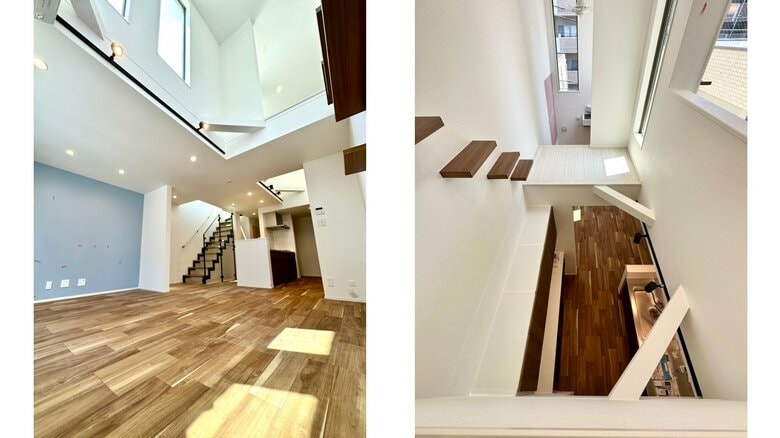 抜き抜けの空間をキャットステップで行き来できる（画像：オープンハウスグループ）