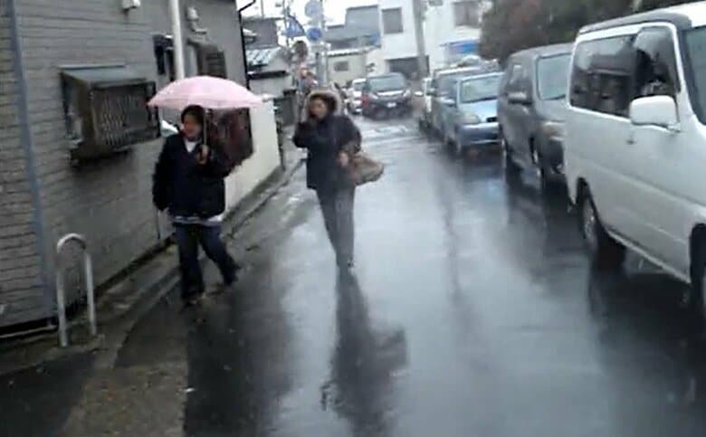 震災発生当日、石巻でも渋滞が発生していた