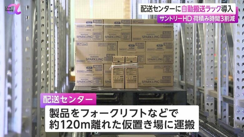 荷物を自動で搬送するラックを導入した横浜市の長津田配送センター