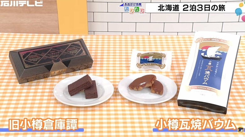 旧小樽倉庫の建物や瓦をモチーフにしたお菓子