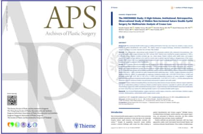 TCB井口京介医師らの二重埋没法に関する研究が国際学術誌「Archives of Plastic Surgery」に掲載。重瞼線消失要因を大規模臨床研究により解析。