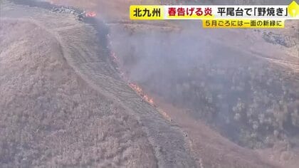 「春告げる炎」平尾台で野焼き　約340ヘクタール焼く　5月ごろには一面の新緑に　福岡