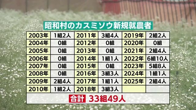 昭和村 カスミソウ新規就農者