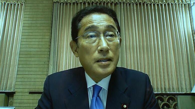 「全数把握」見直しをオンラインで表明した岸田首相（今月24日）