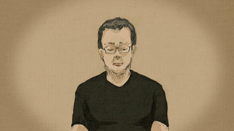 法廷内の被告の様子