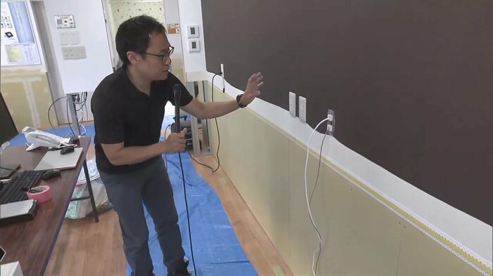 浸水対策として高い位置に変更されたコンセント