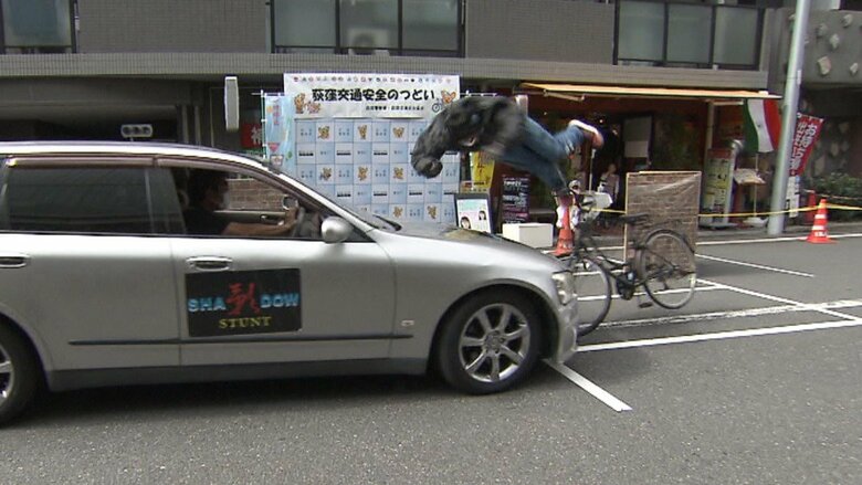 スタントマンが再現　交通事故の“恐怖”　東京･杉並区｜FNNプライムオンライン