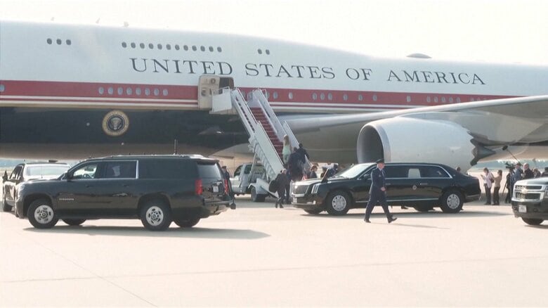 トランプ大統領がカタールから贈られた新しい大統領専用機へ