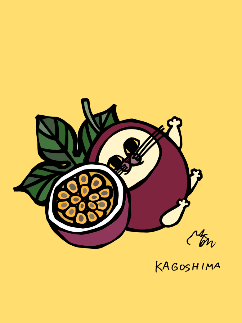 鹿児島県のご当地ネコ（パッションフルーツねこ）
