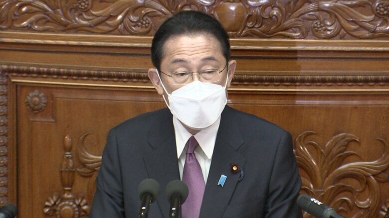 泉代表に対する答弁を行う岸田首相（19日 衆院本会議場）