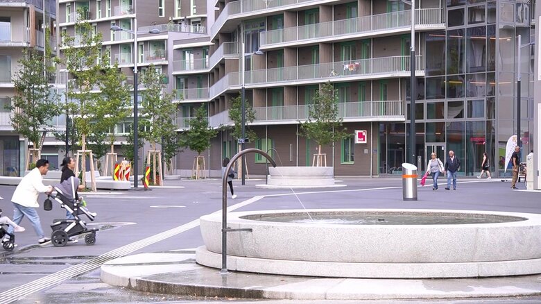 公共スペースには多数の広場が設けられている