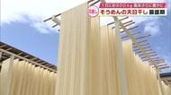 そうめん天日干し最盛期　1日約800キロ　風味がさらに豊かに「暑くなったら冷やして食べて」大分
